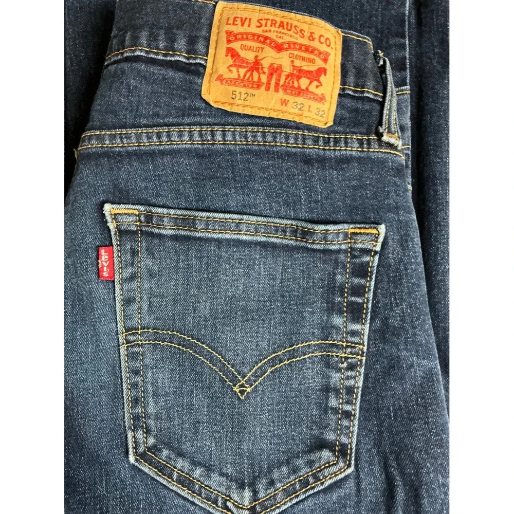 Levis 512 Slim Taper Jeans Mens 32x32 Dark Wash Stretch Denim 28833-0025